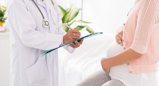 pregnant woman, visiting OBGYN