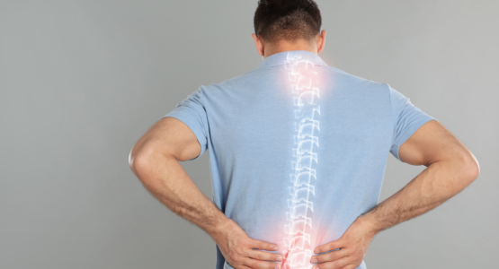 man with spine pain