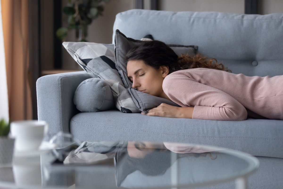 Women sleeping on the couch